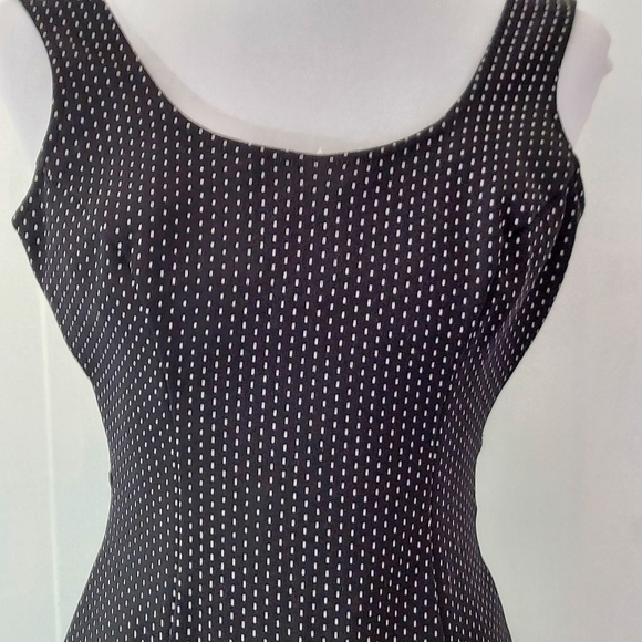 Vtg 40s‎ 50s Bradley Black White Polka Dot  Boy Leg Low Back One Piece Swimsuit - Picture 3 of 16
